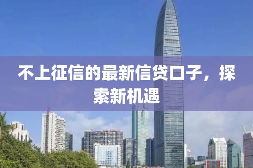 不上征信的最新信貸口子，探索新機遇
