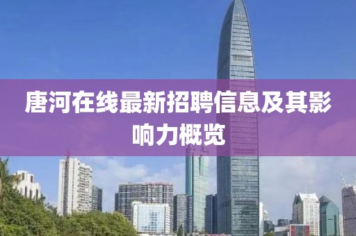 唐河在線最新招聘信息及其影響力概覽