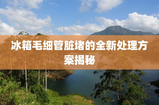 冰箱毛細(xì)管臟堵的全新處理方案揭秘