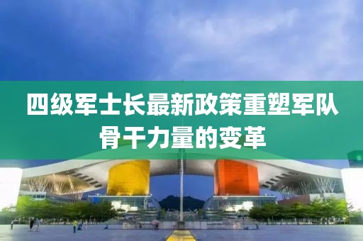 四級軍士長最新政策重塑軍隊骨干力量的變革