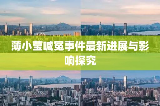 薄小瑩喊冤事件最新進展與影響探究