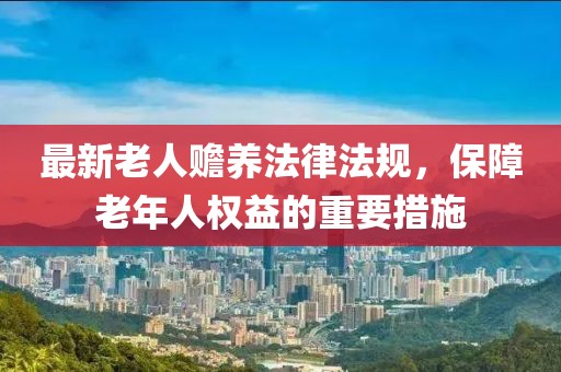 最新老人贍養(yǎng)法律法規(guī)，保障老年人權(quán)益的重要措施