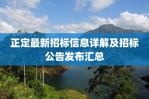 正定最新招標信息詳解及招標公告發(fā)布匯總