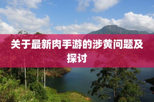 關(guān)于最新肉手游的涉黃問題及探討