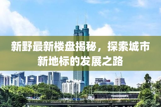 新野最新樓盤揭秘，探索城市新地標(biāo)的發(fā)展之路