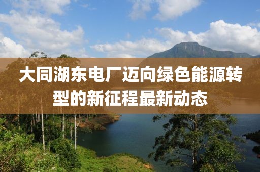 大同湖東電廠邁向綠色能源轉(zhuǎn)型的新征程最新動態(tài)