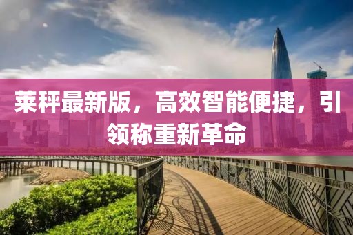 萊秤最新版，高效智能便捷，引領(lǐng)稱重新革命