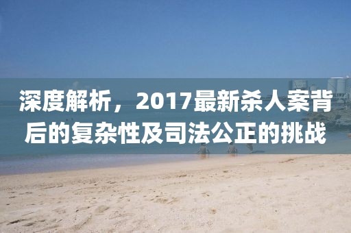 深度解析，2017最新殺人案背后的復(fù)雜性及司法公正的挑戰(zhàn)
