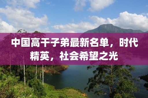 中國高干子弟最新名單，時(shí)代精英，社會希望之光