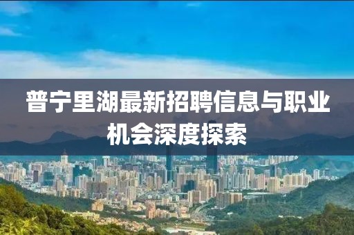 普寧里湖最新招聘信息與職業(yè)機(jī)會(huì)深度探索