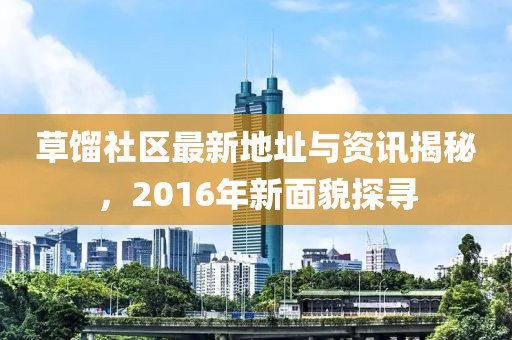 草餾社區(qū)最新地址與資訊揭秘，2016年新面貌探尋