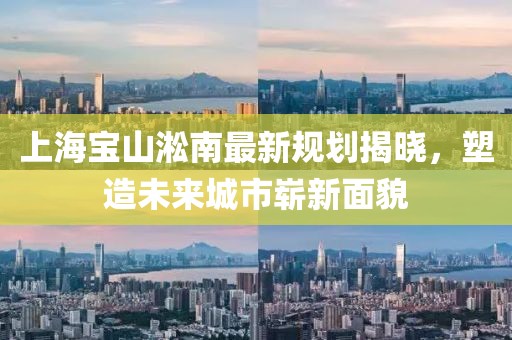 上海寶山淞南最新規(guī)劃揭曉，塑造未來城市嶄新面貌