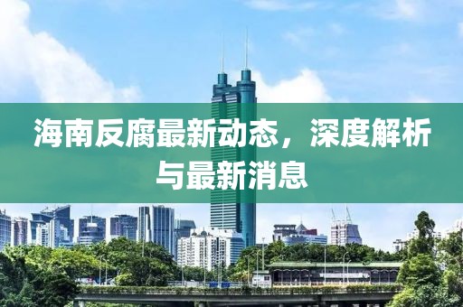 海南反腐最新動態(tài)，深度解析與最新消息