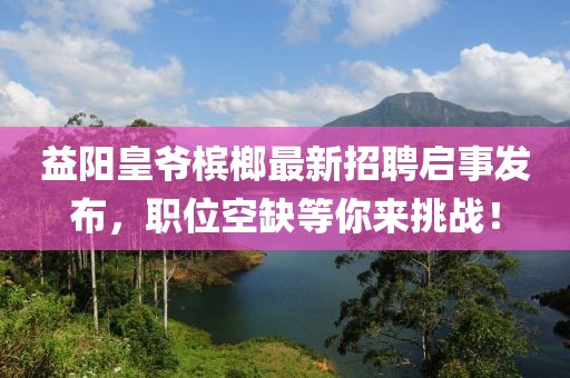 益陽皇爺檳榔最新招聘啟事發(fā)布，職位空缺等你來挑戰(zhàn)！
