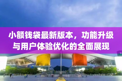 小額錢袋最新版本，功能升級與用戶體驗優(yōu)化的全面展現(xiàn)