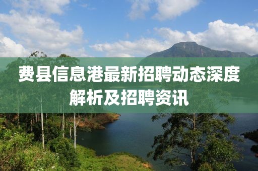 費(fèi)縣信息港最新招聘動(dòng)態(tài)深度解析及招聘資訊