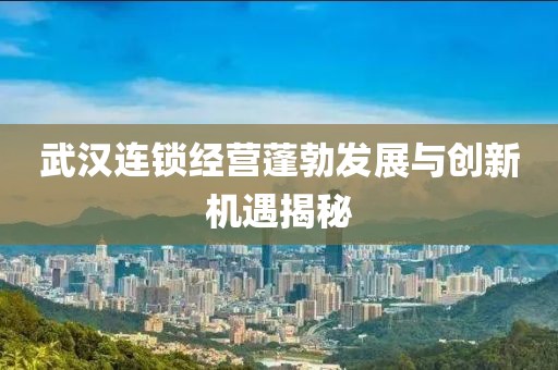 武漢連鎖經(jīng)營(yíng)蓬勃發(fā)展與創(chuàng)新機(jī)遇揭秘
