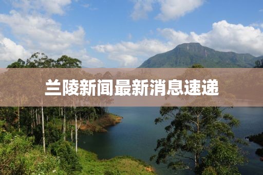 蘭陵新聞最新消息速遞