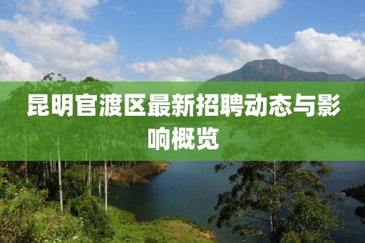 昆明官渡區(qū)最新招聘動態(tài)與影響概覽