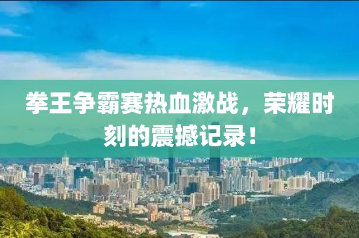 拳王爭(zhēng)霸賽熱血激戰(zhàn)，榮耀時(shí)刻的震撼記錄！