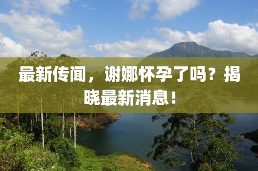 最新傳聞，謝娜懷孕了嗎？揭曉最新消息！