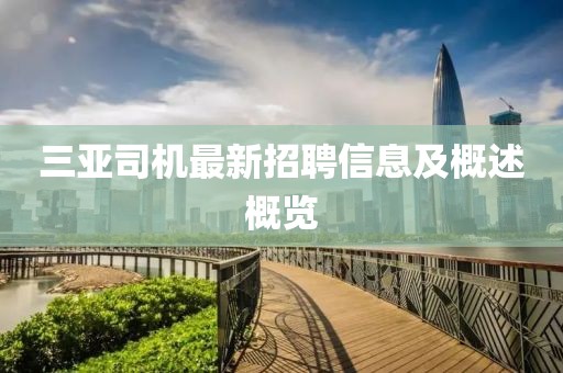 三亞司機最新招聘信息及概述概覽