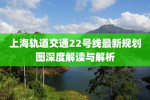 上海軌道交通22號線最新規(guī)劃圖深度解讀與解析