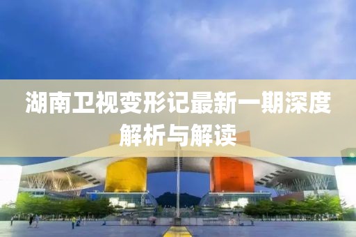 湖南衛(wèi)視變形記最新一期深度解析與解讀