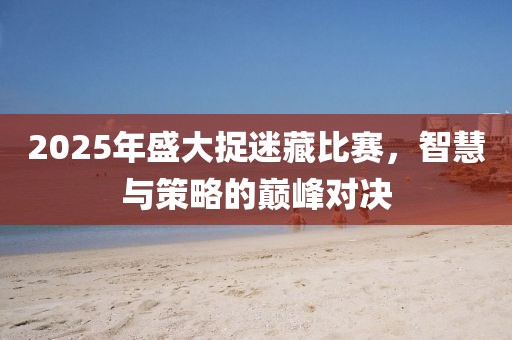 2025年盛大捉迷藏比賽，智慧與策略的巔峰對(duì)決