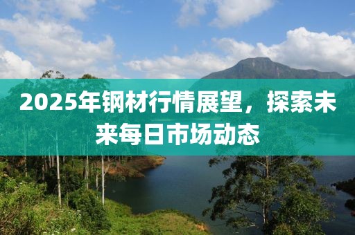 2025年鋼材行情展望，探索未來每日市場動態(tài)