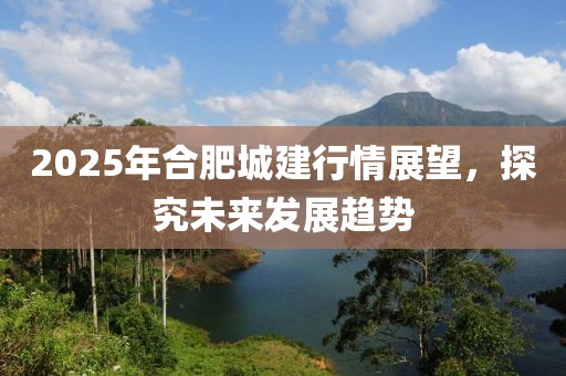 2025年合肥城建行情展望，探究未來發(fā)展趨勢(shì)