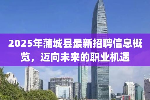 2025年蒲城縣最新招聘信息概覽，邁向未來(lái)的職業(yè)機(jī)遇