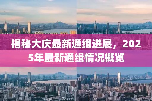 揭秘大慶最新通緝進(jìn)展，2025年最新通緝情況概覽