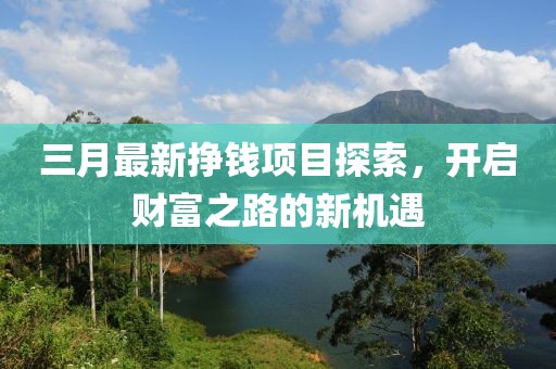 三月最新掙錢項目探索，開啟財富之路的新機遇