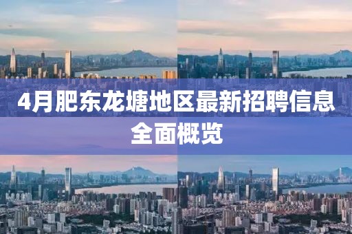 4月肥東龍?zhí)恋貐^(qū)最新招聘信息全面概覽