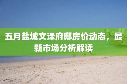 五月鹽城文澤府邸房價(jià)動態(tài)，最新市場分析解讀