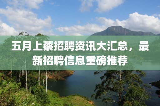 五月上蔡招聘資訊大匯總，最新招聘信息重磅推薦