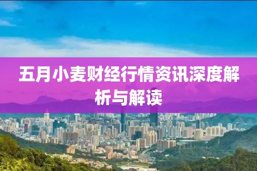 五月小麥財(cái)經(jīng)行情資訊深度解析與解讀