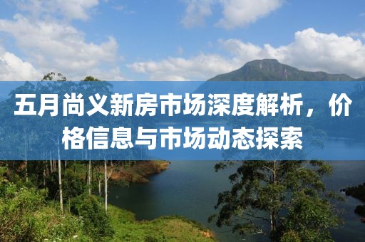 五月尚義新房市場深度解析，價格信息與市場動態(tài)探索