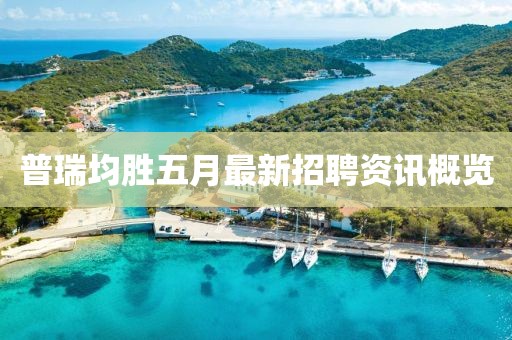 普瑞均勝五月最新招聘資訊概覽