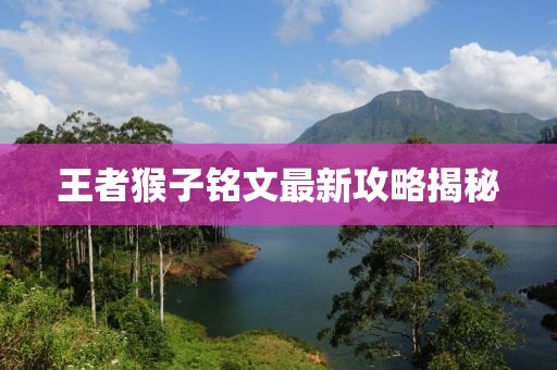 王者猴子銘文最新攻略揭秘
