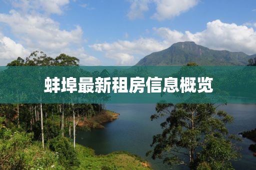 蚌埠最新租房信息概覽