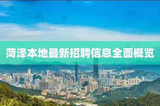 菏澤本地最新招聘信息全面概覽