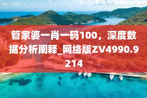 管家婆一肖一碼100，深度數(shù)據(jù)分析闡釋_網(wǎng)絡(luò)版ZV4990.9214