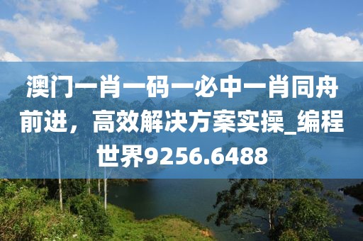 澳門一肖一碼一必中一肖同舟前進(jìn)，高效解決方案實(shí)操_編程世界9256.6488
