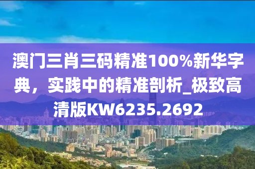 澳門三肖三碼精準100%新華字典，實踐中的精準剖析_極致高清版KW6235.2692