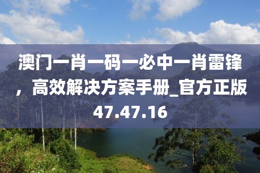 澳門一肖一碼一必中一肖雷鋒，高效解決方案手冊_官方正版47.47.16