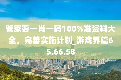 管家婆一肖一碼100%準(zhǔn)資料大全，完善實(shí)施計(jì)劃_游戲界篇65.66.58