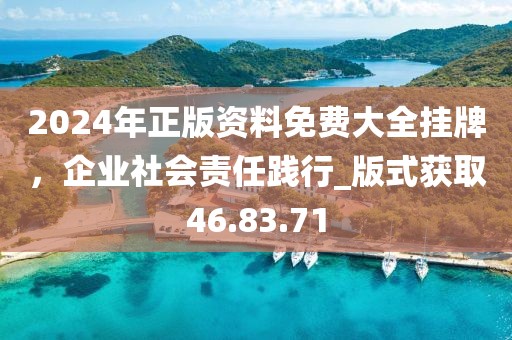 2024年正版資料免費(fèi)大全掛牌，企業(yè)社會(huì)責(zé)任踐行_版式獲取46.83.71
