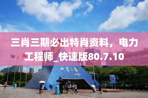 三肖三期必出特肖資料，電力工程師_快速版80.7.10